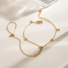 18K Gold-Plated Inlaid Rhinestone Chain Bracelet