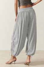 Broek met trekkoord en geplooide details Damesbroek