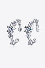 Moissanite Rhodium-Plated Cuff Earrings Silver One Size