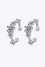 Moissanite Rhodium-Plated Cuff Earrings Silver One Size Earrings