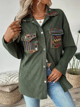 Snap Down Long Sleeve Jacket with Chest Pockets Woman Outerwear