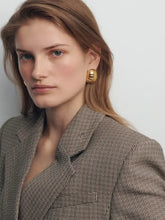 18K Gold-Plated Stainless Steel Ribbed Earrings Earrings