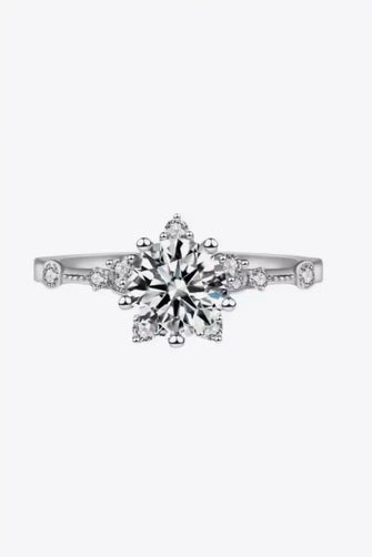 1 Carat Moissanite 6-Prong Ring Silver Rings