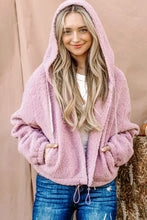 And The Why Sherpa Drawstring Cropped Hooded Jacket Casual Dresses