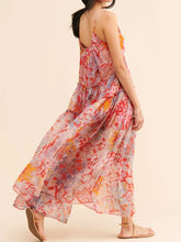 Printed V-Neck Sleeveless Dress