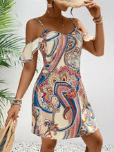 Printed Cold Shoulder Mini Dress