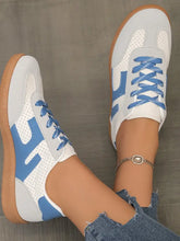 Lace Up Round Toe Sneakers Dark Blue Woman Sneakers