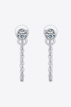 Inlaid Moissanite Chain Earrings Silver One Size