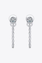 Inlaid Moissanite Chain Earrings Silver One Size Earrings