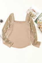 Lace Detail Queen Anne Neck Long Sleeve Blouse Woman Blouses
