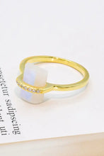 Natural Moonstone Platinum-Plated Ring Rings