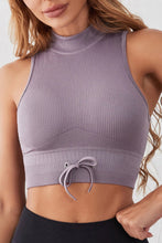 Mock Neck Ribbed Sports Tank Moonlit Mauve