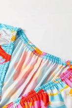 Floral Bracelet Sleeve Empire Waist Mini Dress Woman Casual Dress