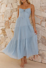 Smocked Back Midi Cami Dress Light Blue