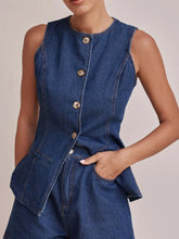 Button Down Denim Vest