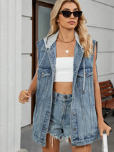 US Flag Button Up Denim Jacket