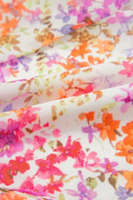 Floral Puff Sleeve Notched Tiered Mini Dress Woman Casual Dress