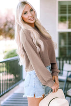 Round Neck Drop Shoulder Long Sleeve Top Woman Blouses