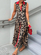 Plus Size Leopard Print Sleeveless Maxi Dress Leopard