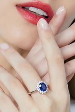 Synthetic Sapphire 925 Sterling Silver Ring Indigo Rings