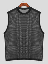 Men's Full Size Openwork Round Neck Tank Plus Size