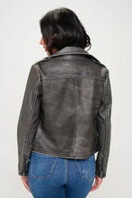 Coalition LA Zip Up Biker Jacket with Belt Woman Outerwear