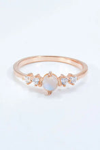 Natural Moonstone and Zircon 18K Rose Gold-Plated Ring Rings