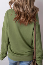 Solid Color Round Neck Long Sleeve Sweatshirt Woman Sweatshirts
