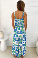 Floral Mixed Pattern Ruffle Flutter Sleeve Buttoned Dress