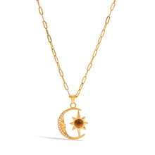 18K Gold-Plated Moon Star Pendant Necklace