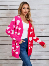 Angel Wings Heart Open Front Long Sleeve Cardigan Woman Outerwear