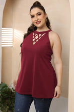 Plus Size Halter Neck Cutout Sleeveless Dress Tanks & Camis