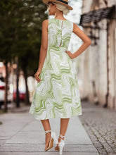 Printed Sleeveless Midi Dress Casual Dresses