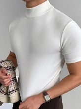 Men's Full Size Mock Neck Short Sleeve T-Shirt Plus Size Mens Tops