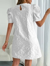 Round Neck Puff Short Sleeve Mini Dress Woman Dress