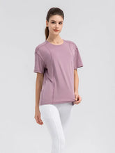 Round Neck Short Sleeve Active Top Woman Activewear