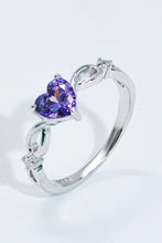 Crystal Heart 925 Sterling Silver Ring Silver