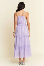 Davi & Dani Texture Swiss Dot Ruffle Square Neck Midi Dress