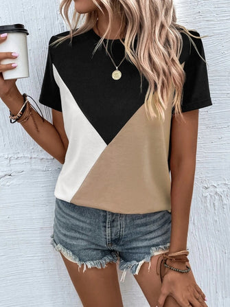 Color Block T-Shirt Sand