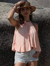 Ruched Peplum Round Neck Tank Tanks & Camis
