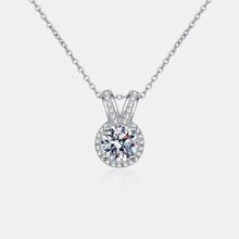 1 Carat Moissanite Rabbit Ears Shape Pendant Necklace Silver One Size