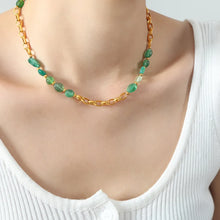 Beaded Titanium Steel Necklace Green One Size