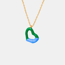 Heart Pendant Titanium Steel Necklace Gold One Size