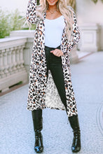 Leopard Open Front Long Sleeve Cover Up Leopard