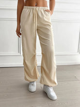 Devine Drawstring Joggers with Pockets Cream