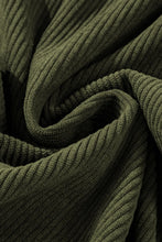 Olive green high waist square pockets corduroy pants with distinct ribbed texture and durable fabric design