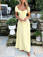 Devine Sweetheart Neck Short Sleeve Maxi Dress Woman Maxi Dress