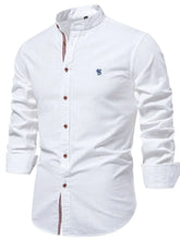 Men's Full Size Button Down Embroidered Shirt Plus Size White