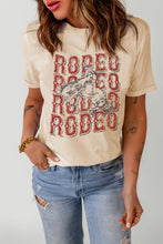 Letter Graphic Cuffed Tee Shirt Light Apricot