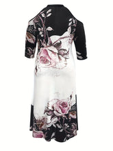 Plus Size Cutout Printed Cold Shoulder Dress Woman Maxi Dress